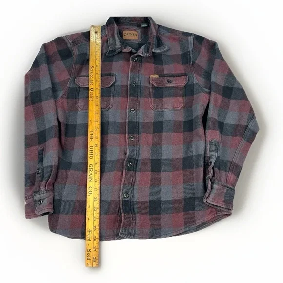 Orvis Big Bear Heavyweight Flannel Long Sleeve Shirt Plaid Mens Size Medium - Picture 2 of 9